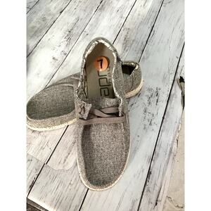 New Hey Dude Kids Wendy Linen Sneakers Shoes Gray Unisex Size 7